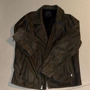 Lucky Brand Men's Dark Brown Leather Jacket